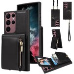 Custodia portafoglio in pelle TPU con cerniera per Samsung