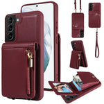 Custodia portafoglio in pelle TPU con cerniera per Samsung