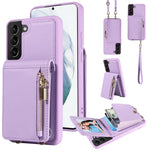 Custodia portafoglio in pelle TPU con cerniera per Samsung