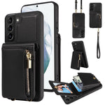 Custodia portafoglio in pelle TPU con cerniera per Samsung