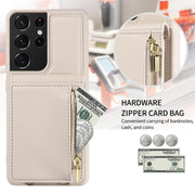 Custodia portafoglio in pelle TPU con cordino per Galaxy S21 Ultr