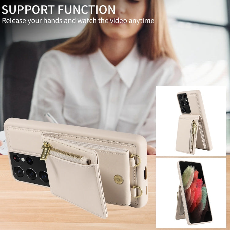 Custodia portafoglio in pelle TPU per Samsung Galaxy S21 Ultra