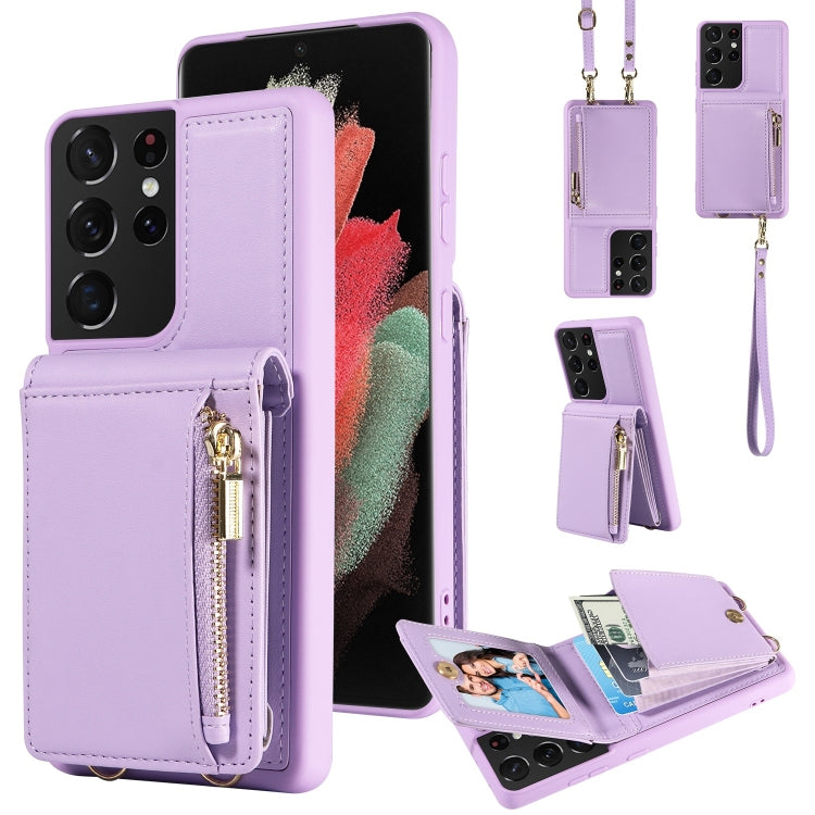 Custodia portafoglio in pelle TPU per Samsung Galaxy S21 Ultra