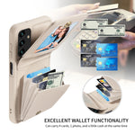 Custodia portafoglio in pelle TPU con cerniera per Samsung