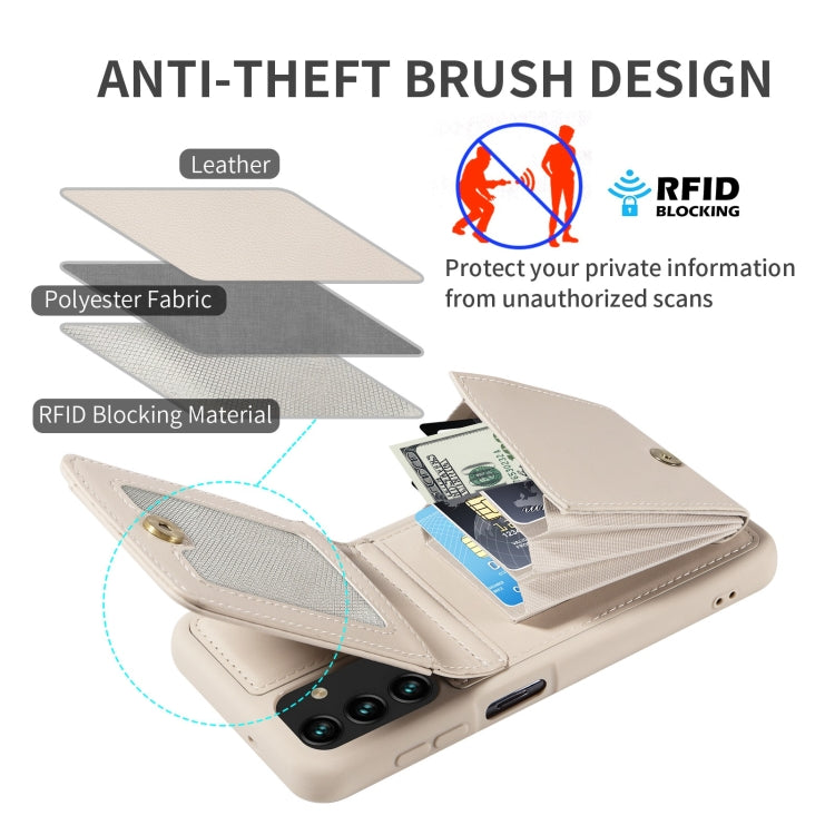 Custodia portafoglio in pelle TPU con cerniera per Samsung