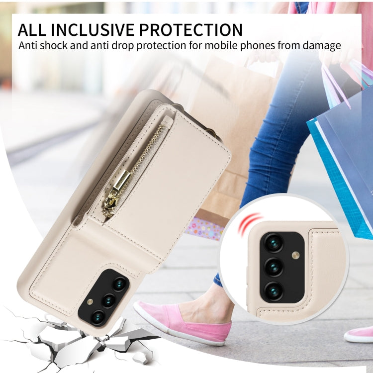 Custodia per telefono in pelle con portafoglio con cerniera e cordino a tracolla, For Samsung Galaxy A13 4G / 5G, For Samsung Galaxy S22 Ultra 5G, For Samsung Galaxy S22+ 5G, For Samsung Galaxy S21+ 5G