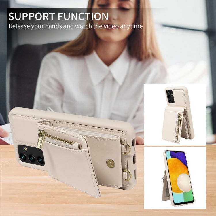 Custodia per telefono in pelle con portafoglio con cerniera e cordino a tracolla, For Samsung Galaxy A13 4G / 5G, For Samsung Galaxy S22 Ultra 5G, For Samsung Galaxy S22+ 5G, For Samsung Galaxy S21+ 5G