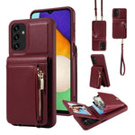 Custodia portafoglio in pelle TPU con cerniera per Samsung