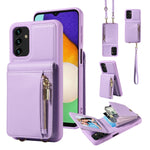 Custodia portafoglio in pelle TPU con cerniera per Samsung