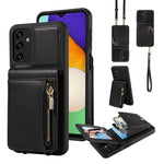 Custodia portafoglio in pelle TPU con cerniera per Samsung