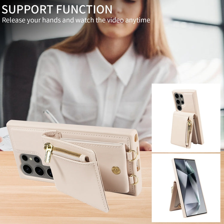 Custodia per telefono in pelle con portafoglio con cerniera e cordino a tracolla, For Samsung Galaxy S24 Ultra 5G, For Samsung Galaxy S23 FE 5G, For Samsung Galaxy S23 Ultra 5G, For Samsung Galaxy S23+ 5G