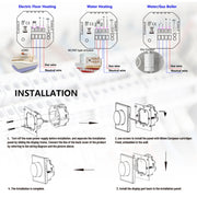 Termostato per il riscaldamento dell'acqua con manopola intelligente 95-240 V CA 3 A con sensore interno e connessione WiFi, BHT-7000-GALW