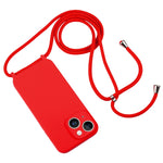Custodia in silicone liquido con cordino a tracolla, For iPhone 15 Plus