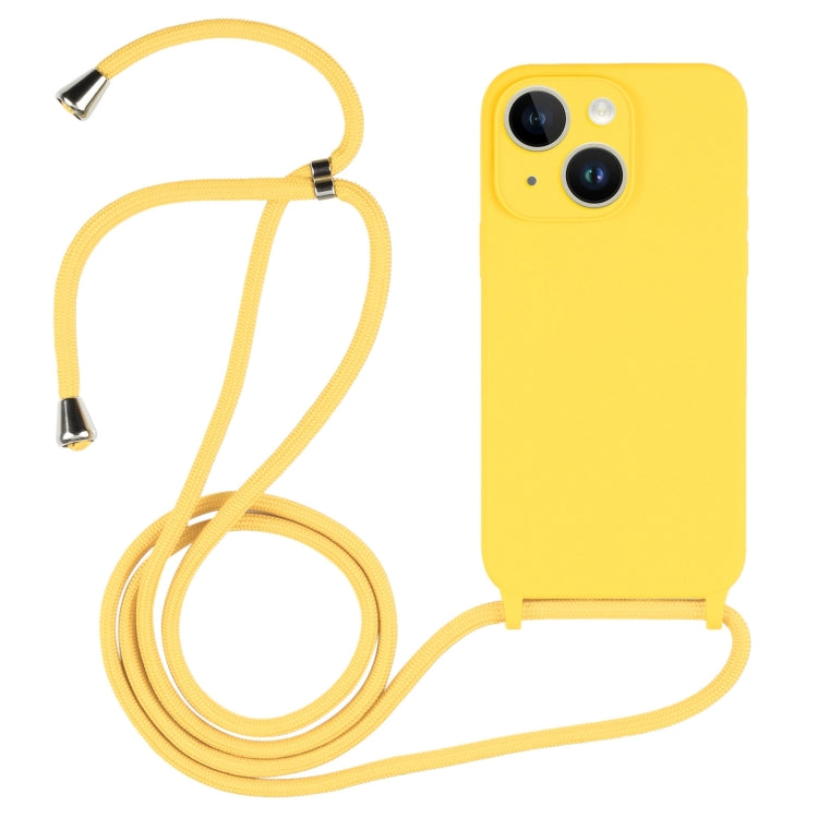 Custodia in silicone liquido con cordino a tracolla, For iPhone 15 Plus