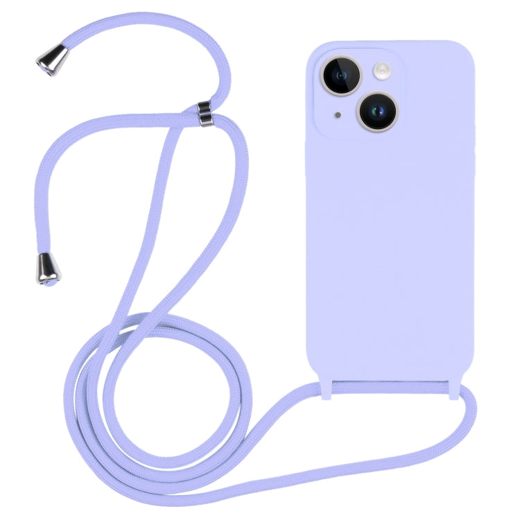 Custodia in silicone liquido con cordino a tracolla, For iPhone 15 Plus