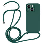 Custodia in silicone liquido con cordino a tracolla, For iPhone 15 Plus