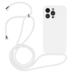 Custodia in silicone liquido con cordino per iPhone 15 Plus
