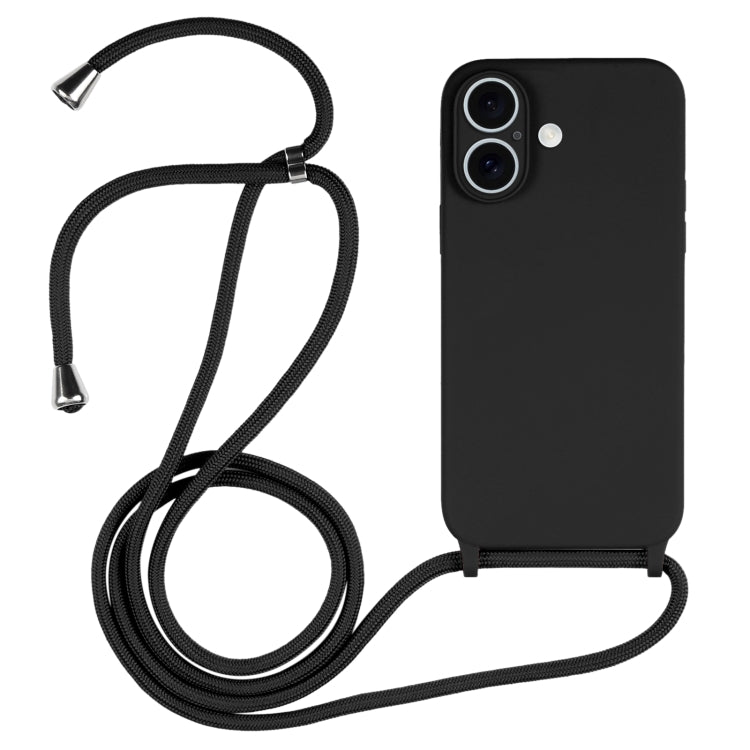 Custodia silicone liquido con cordino per iPhone 15 Pro