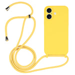 Custodia silicone liquido con cordino per iPhone 15 Pro