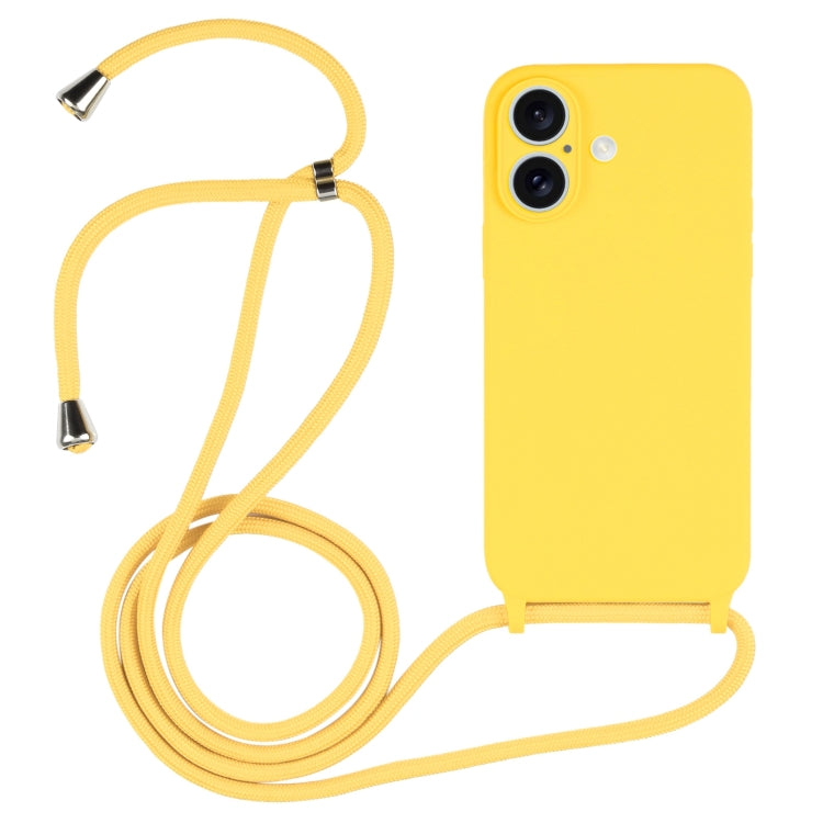 Custodia silicone liquido con cordino per iPhone 15 Pro