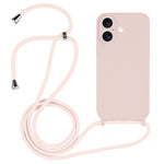 Custodia silicone liquido con cordino per iPhone 15 Pro