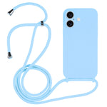 Custodia silicone liquido con cordino per iPhone 15 Pro