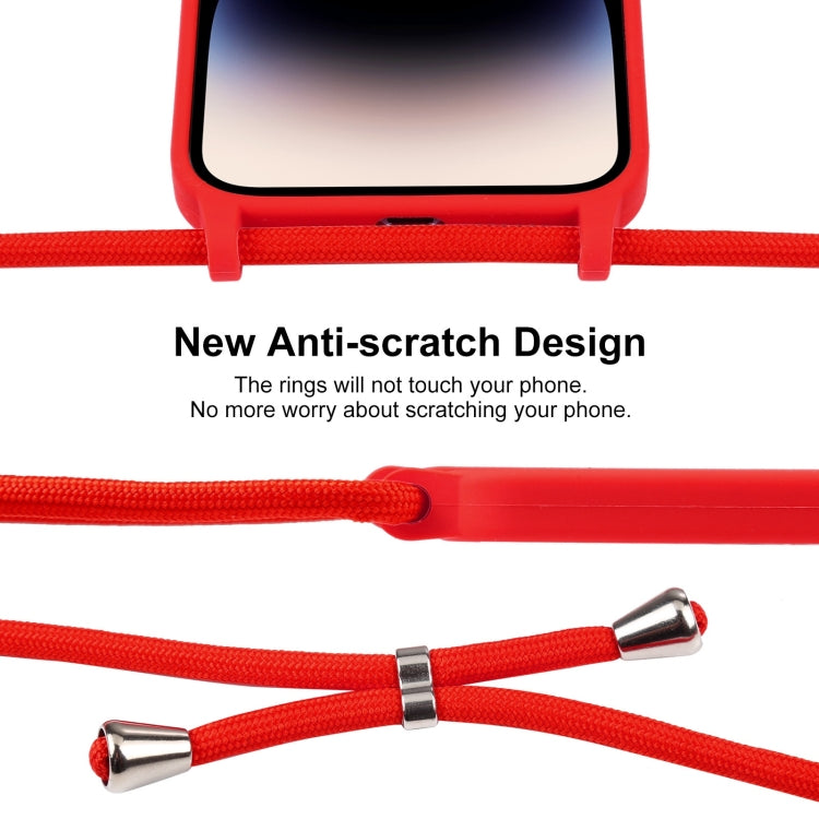 Custodia silicone liquido con cordino per iPhone 15 Pro Max