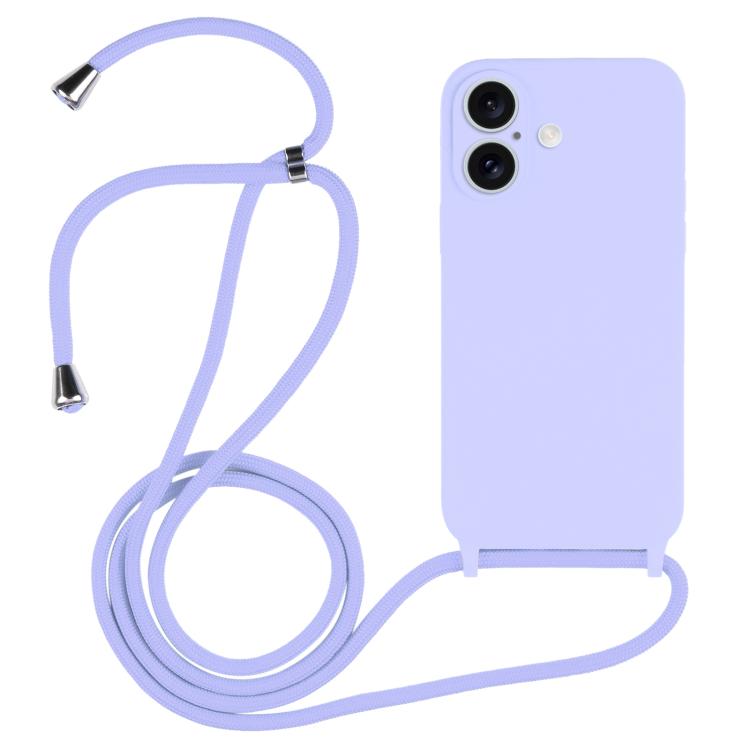 Custodia silicone liquido con cordino per iPhone 16 Pro