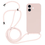 Custodia silicone liquido con cordino per iPhone 16 Pro