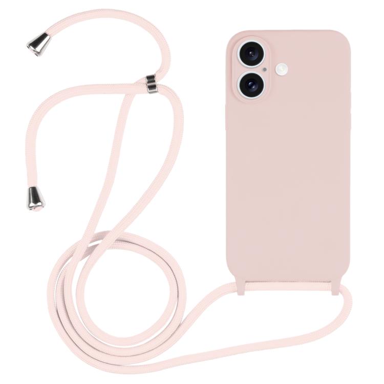Custodia silicone liquido con cordino per iPhone 16 Pro