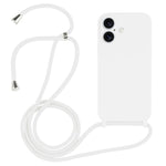Custodia silicone liquido con cordino per iPhone 16 Pro