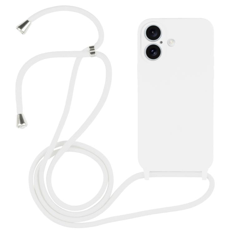 Custodia silicone liquido con cordino per iPhone 16 Pro