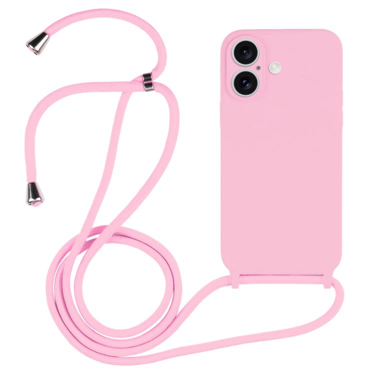 Custodia silicone liquido con cordino per iPhone 16 Pro