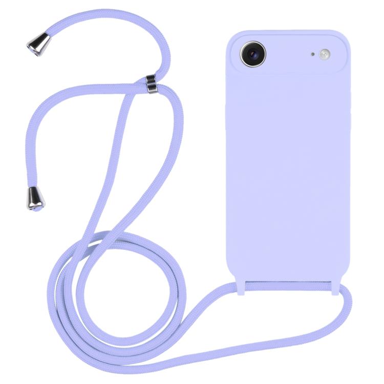 Custodia silicone liquido con cordino per iPhone 16 Pro