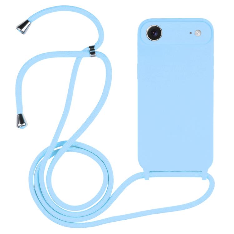 Custodia silicone liquido con cordino per iPhone 16 Pro