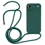 Custodia silicone liquido con cordino per iPhone 16 Pro