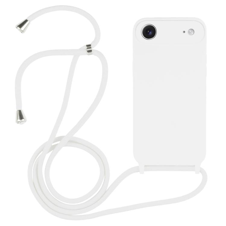Custodia silicone liquido con cordino per iPhone 16 Pro