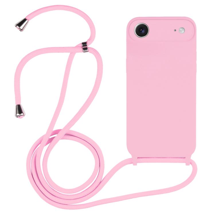 Custodia silicone liquido con cordino per iPhone 16 Pro