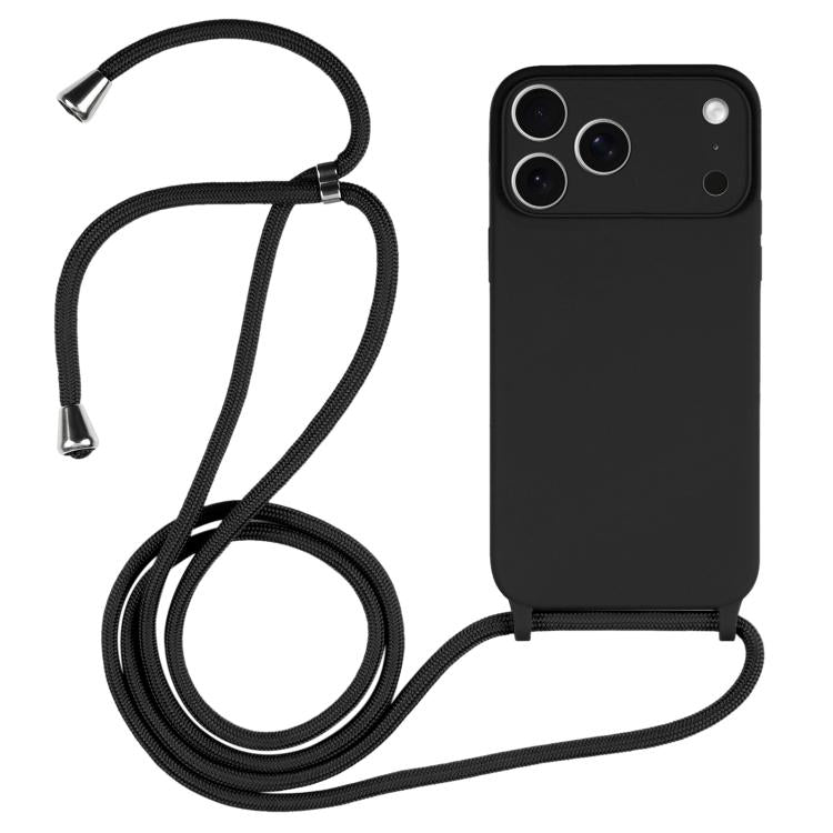Custodia in silicone liquido con cordino per iPhone 16 Pro Max