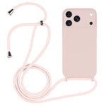 Custodia in silicone liquido con cordino per iPhone 16 Pro Max