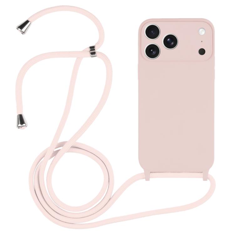 Custodia in silicone liquido con cordino per iPhone 16 Pro Max