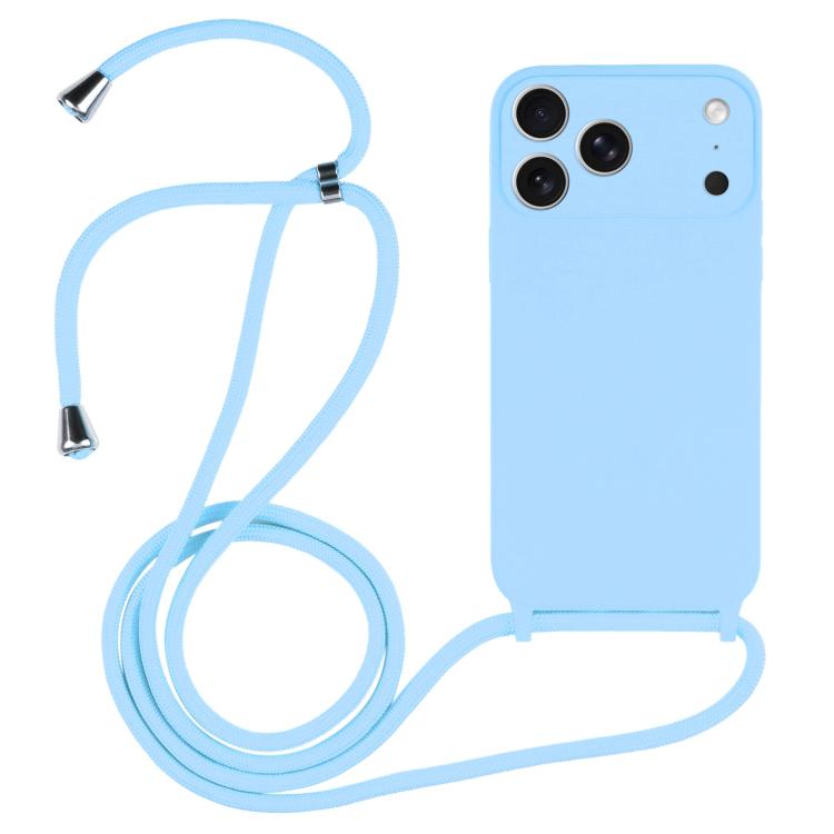 Custodia in silicone liquido con cordino per iPhone 16 Pro Max