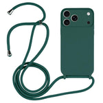 Custodia in silicone liquido con cordino per iPhone 16 Pro Max