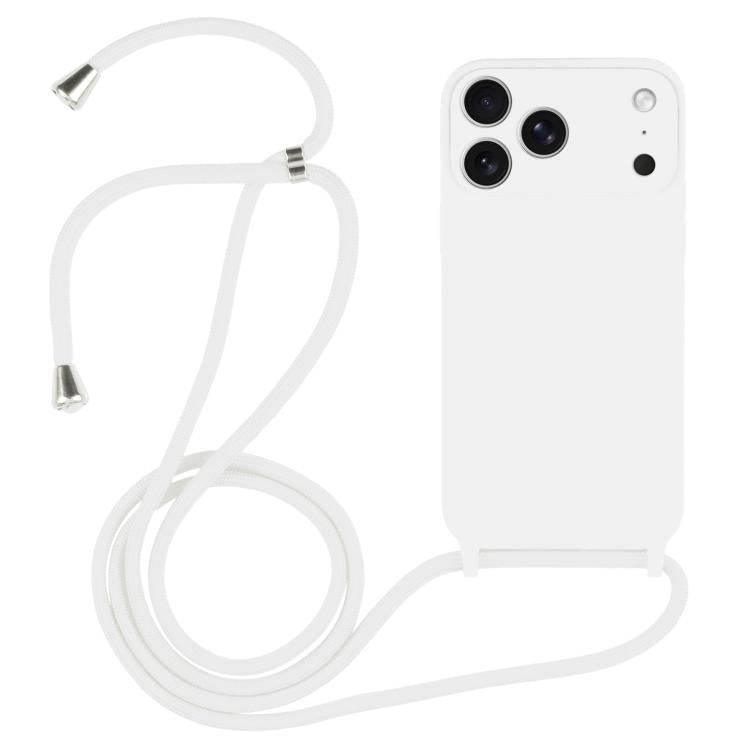 Custodia in silicone liquido con cordino per iPhone 16 Pro Max