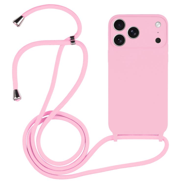 Custodia in silicone liquido con cordino per iPhone 16 Pro Max