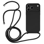 Custodia in silicone liquido con cordino per iPhone 16 Pro Max