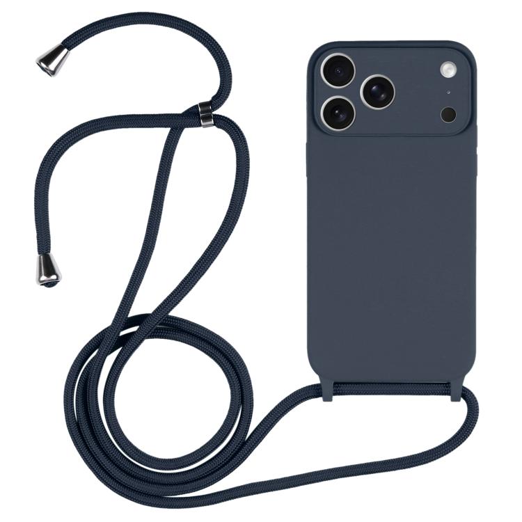 Custodia in silicone liquido con cordino per iPhone 16 Pro Max