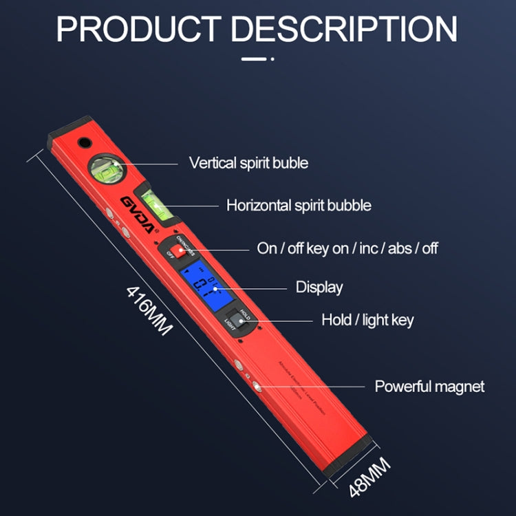 GVDA GD-H400M Digital Level 360 Misura il righello del goniometro