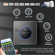 Termostato per riscaldamento elettrico con manopola intelligente 95-240 V CA 16 A con sensore interno e connessione WiFi, BHT-7000-GBLW