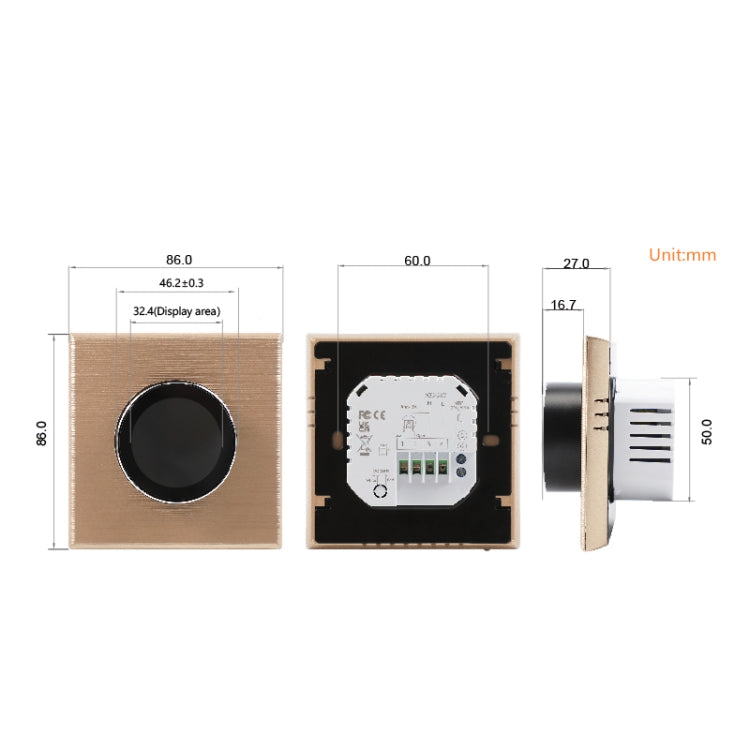 Termostato per riscaldamento caldaia con manopola intelligente 95-240 V CA 3 A con sensore interno e connessione WiFi, BHT-7000-GCLW